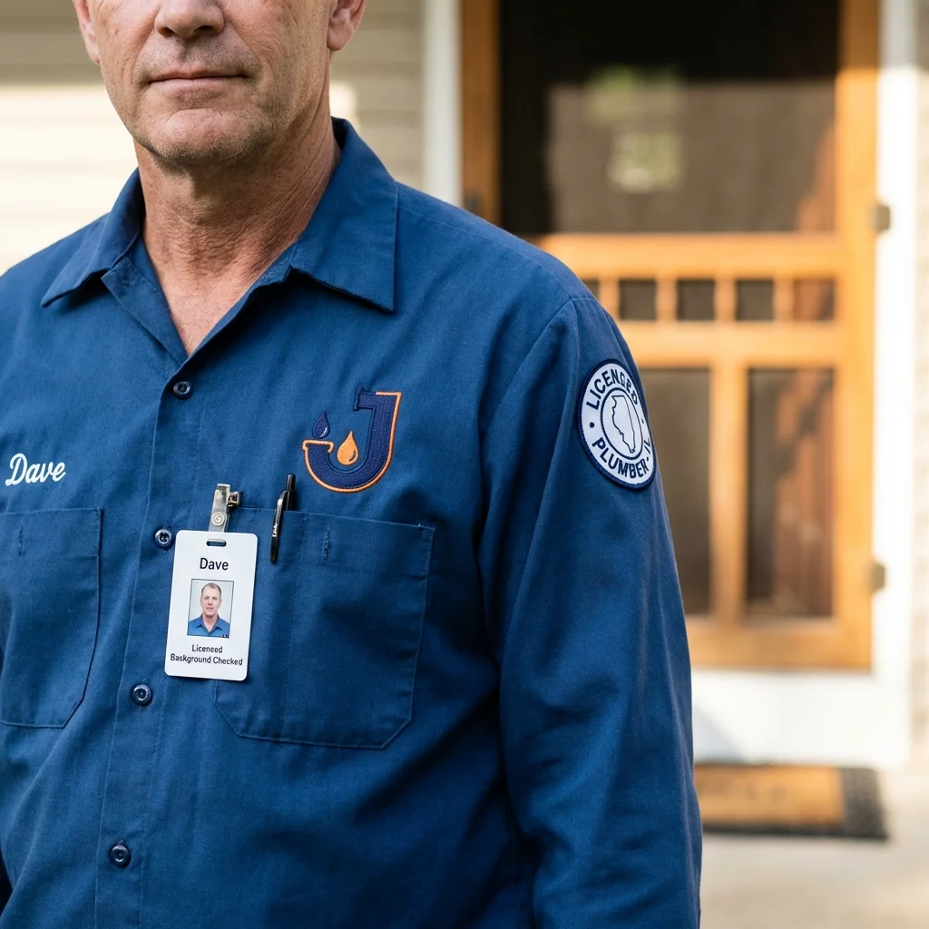 Licensed plumber showing ID badge in Kingston Springs, TN