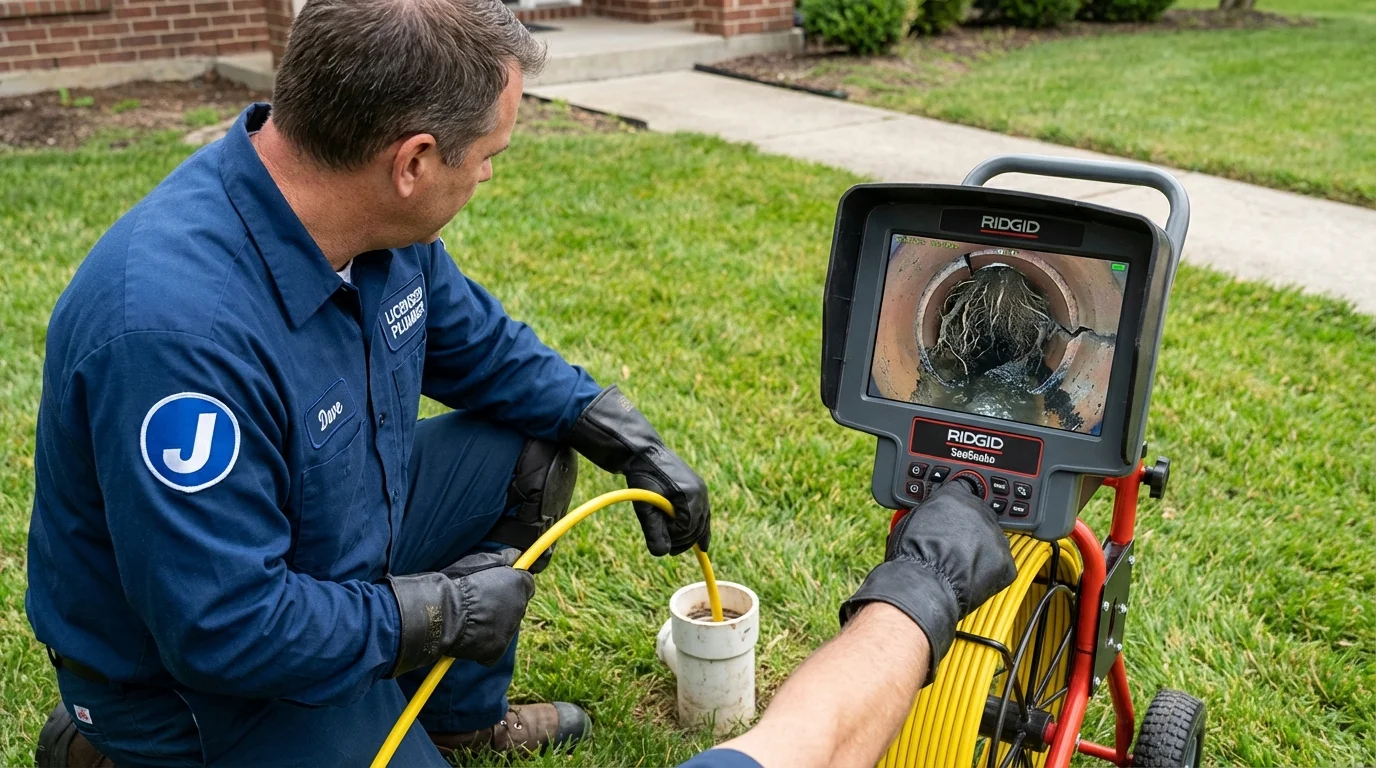 Sewer camera inspection being performed by Johns Plumbing LLC in Kingston Springs