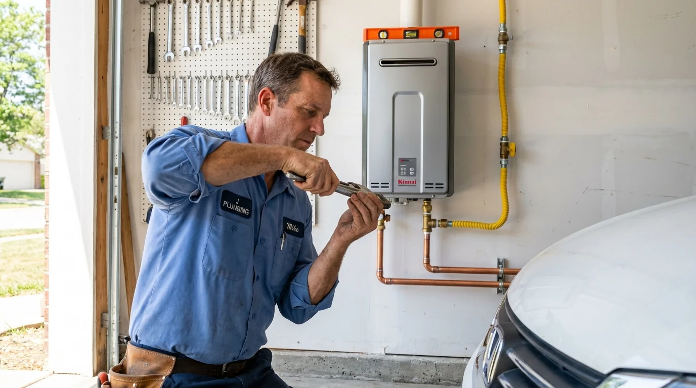 Tankless water heater installation by a Johns Plumbing LLC plumber in Kingston Springs